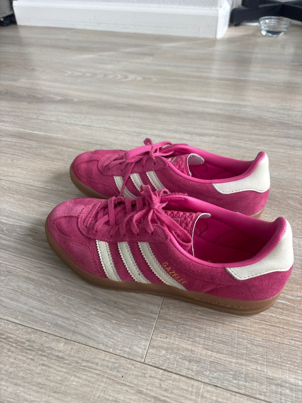 Pink adidas gazelle